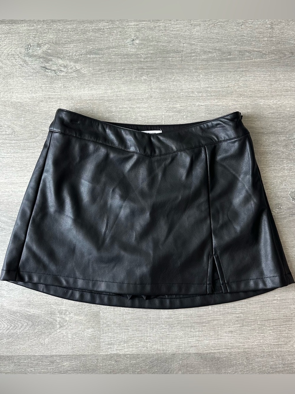 Garage Black faux leather mini skirt